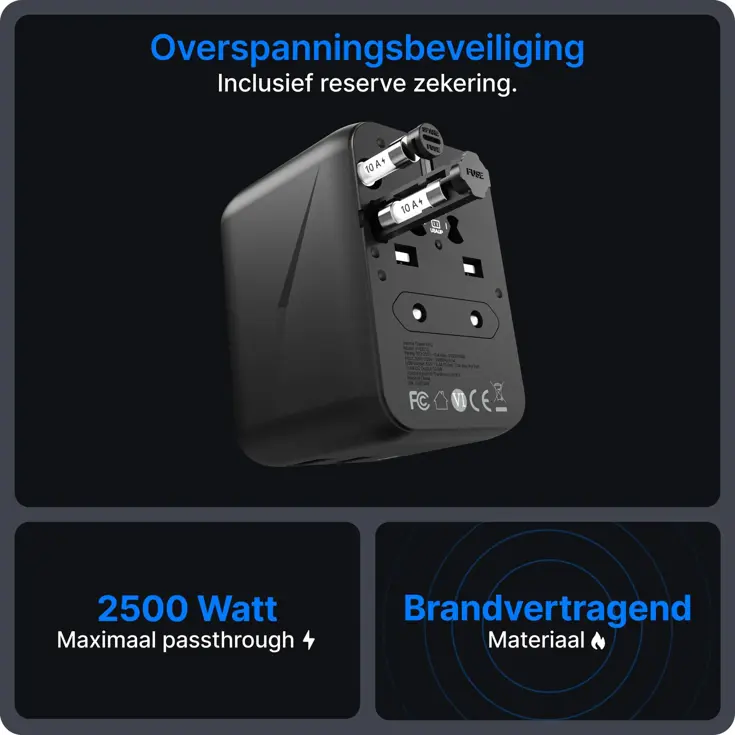 Travel Y612 - Wereldstekker - 170+ landen 12W