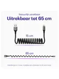 Flex USB-A naar USB-C Krulsnoer 1M Zwart