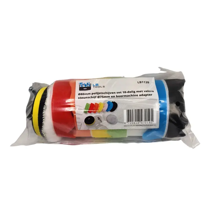 Polijst set 10 delig 80mm polijstschijven