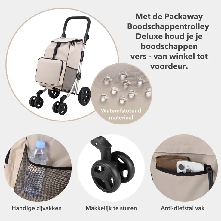 Boodschappentrolley 60L - 4 Wielen