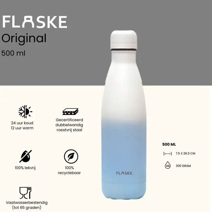 FLASKE 500 ml RVS Drinkfles