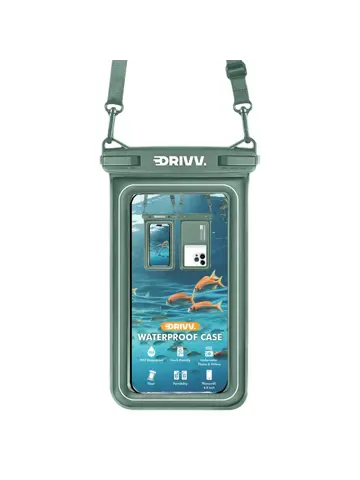 Drivv. Waterdicht Telefoonhoesje - 6.8" Groen