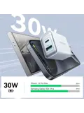 2-Poort Adapter USB/USB-C - Wit