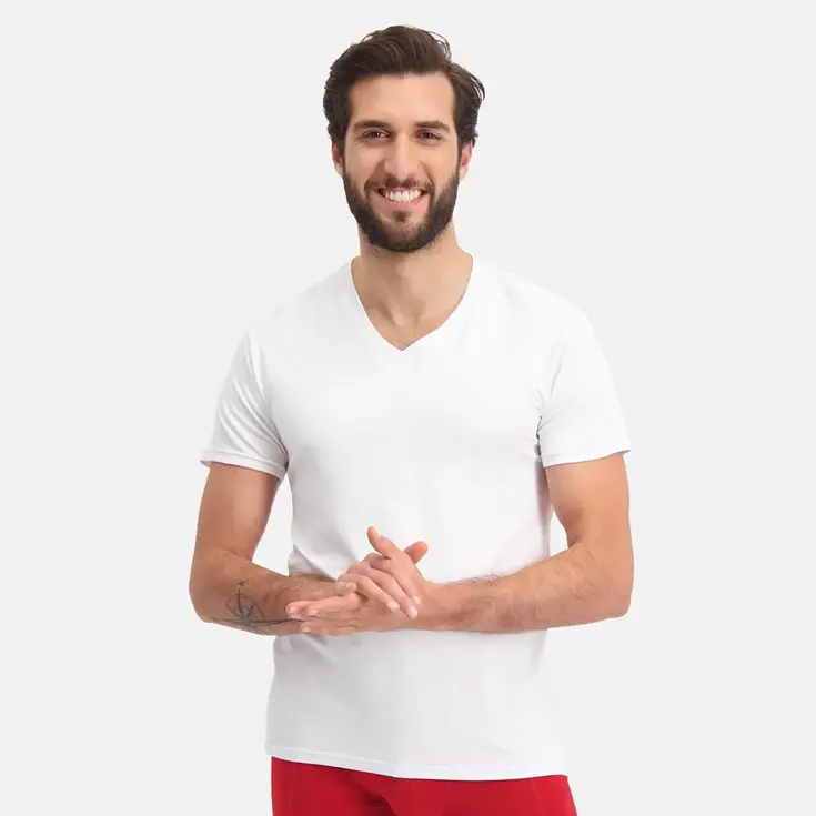 VELO - 2 V-hals T-shirts Bamboo Basics