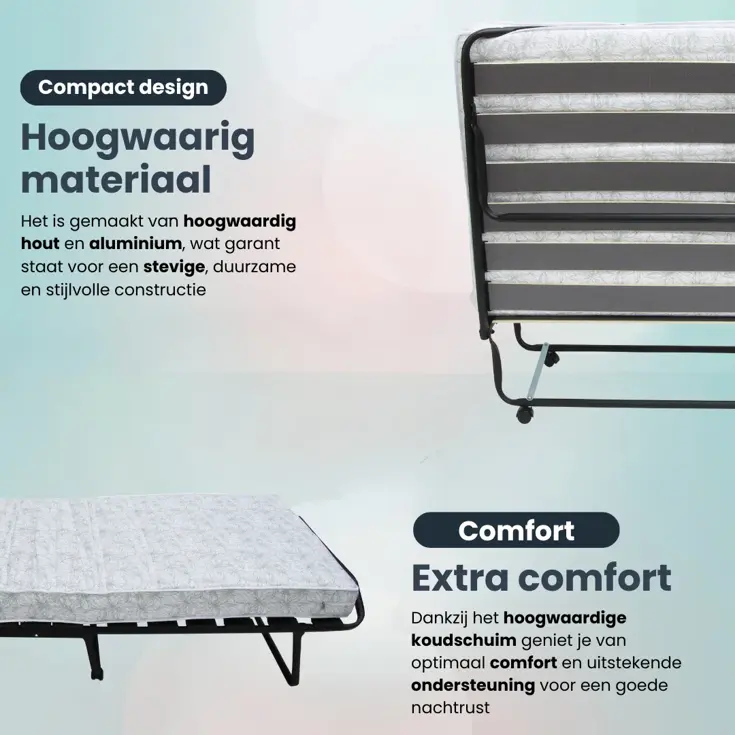 Troonz Campingbed Morena - 90 x 200 cm - Set