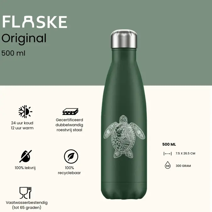 FLASKE 500 ml RVS Drinkfles