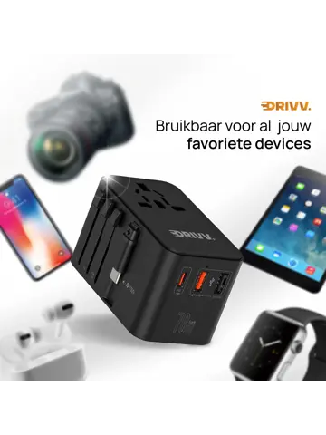 Universele Wereldstekker met kabel - 70W