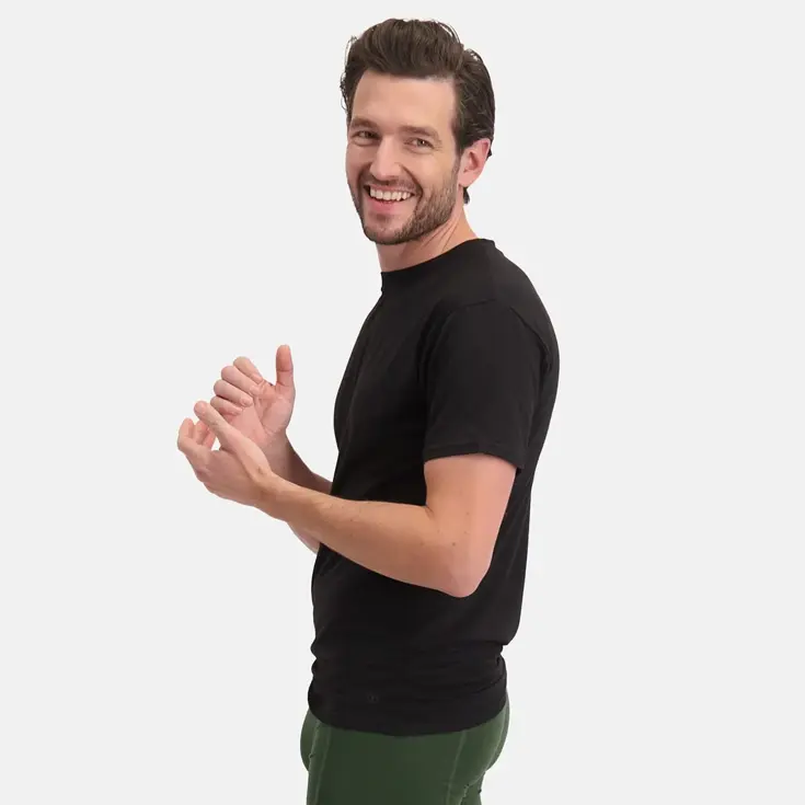 TOBY - Merinowol T-shirt Heren Bamboo Basics
