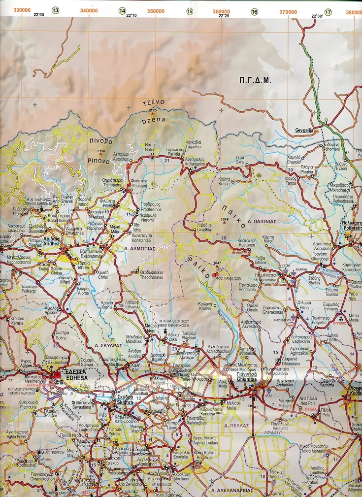 Wegenkaart R4 Provincie Macedonia