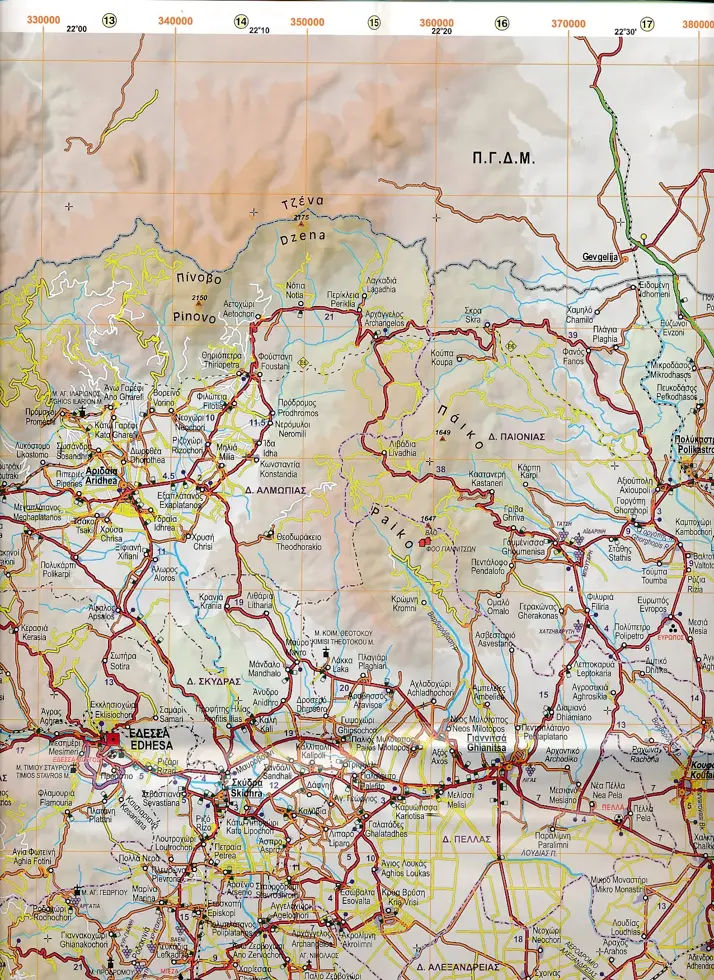 Wegenkaart R4 Provincie Macedonia