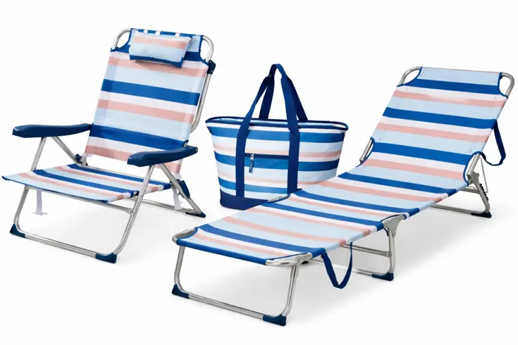Strandset 3-Delig – stoel + ligbed + Koeltas