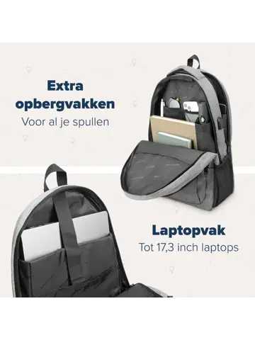 Rugtas – 36L – 17,3 Inch – Grijs