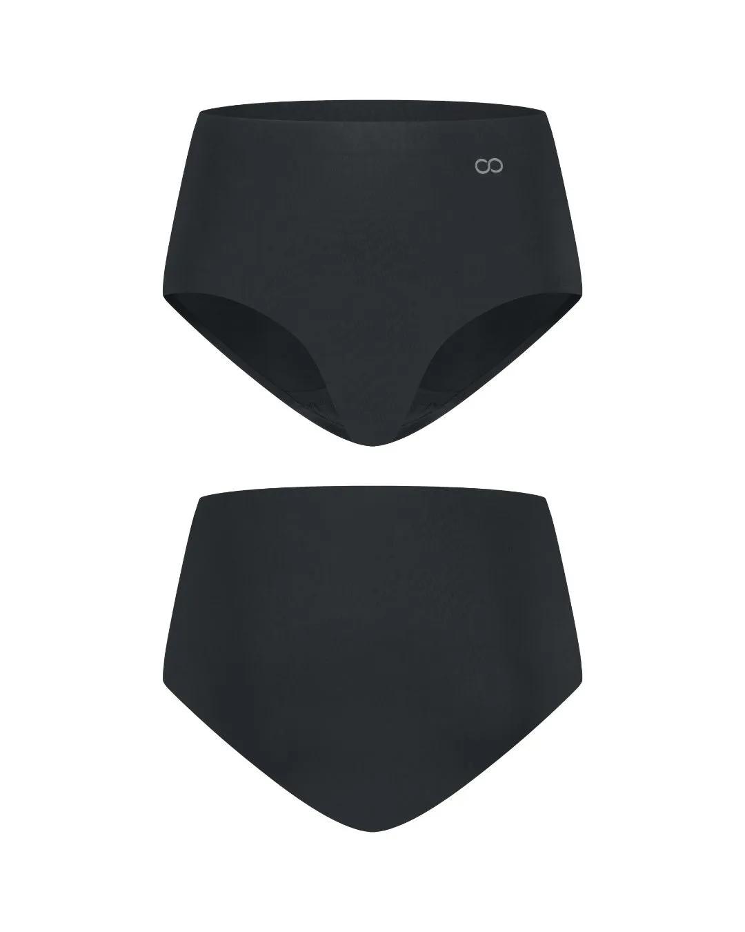 Moodies Undies  Menstruatie ondergoed  High Waist Hiphugger  Zwart
