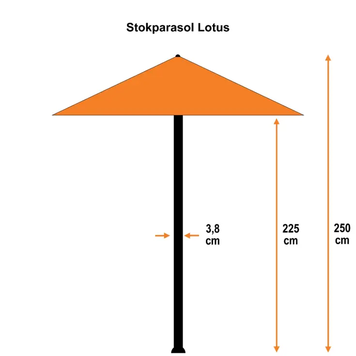 Lotus 250x250 Stokparasol Garden Impressions