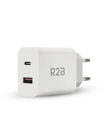 Krachtige 20W USB A & USB C Adapter Wit