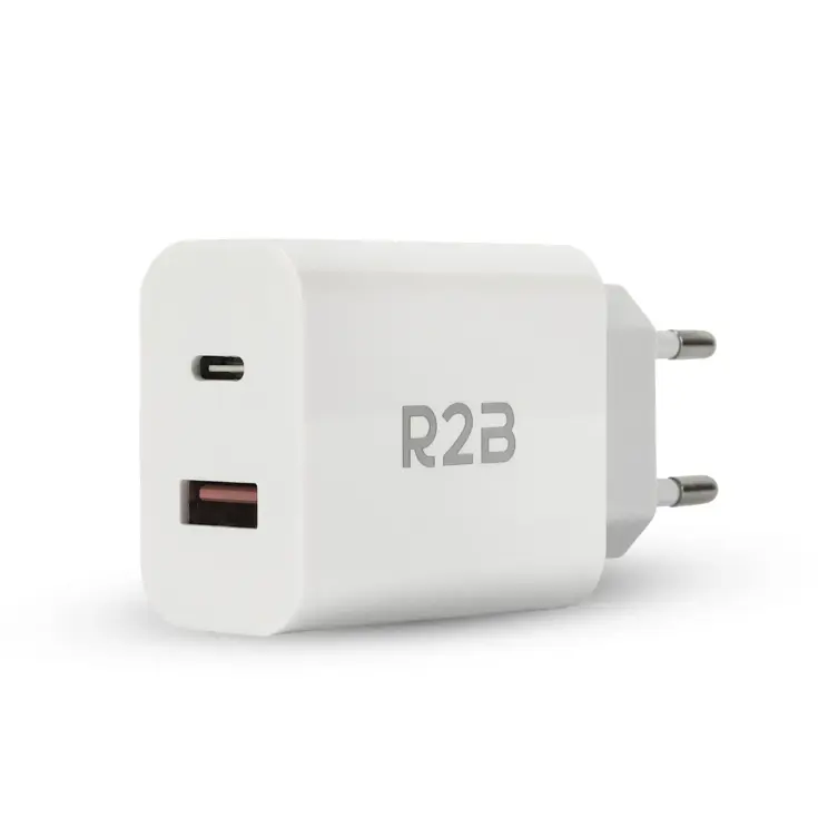 Krachtige 20W USB A & USB C Adapter Wit