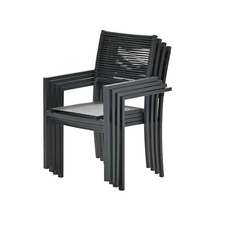 Tess 2st zwarte Tuinstoel