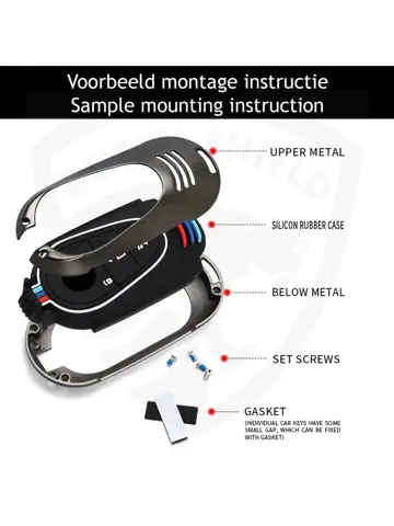 Metalen Sleutelhoesje voor Mercedes grijs, zwart C