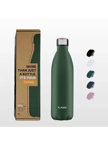 FLASKE 1 liter  RVS Drinkfles