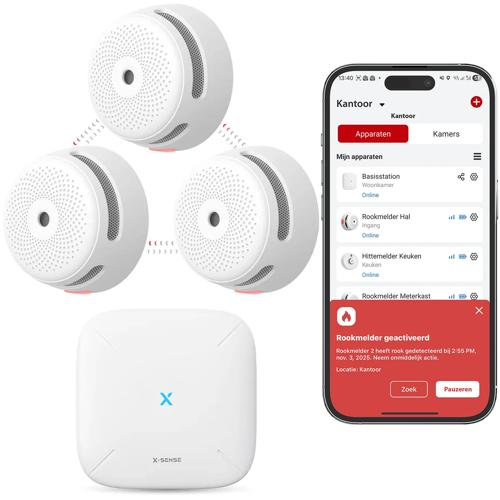 Link+ Pro bundel 3 Rookmelders, 1 Gateway