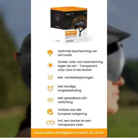 Speed Pedelec Helm + Transparant Vizier