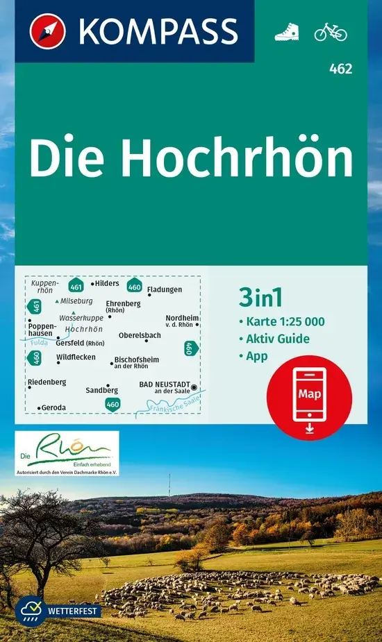 Wandelkaart WK462 Die Hochrhön