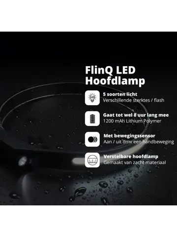 Hoofdlamp met vijf lichtmodi - sensor