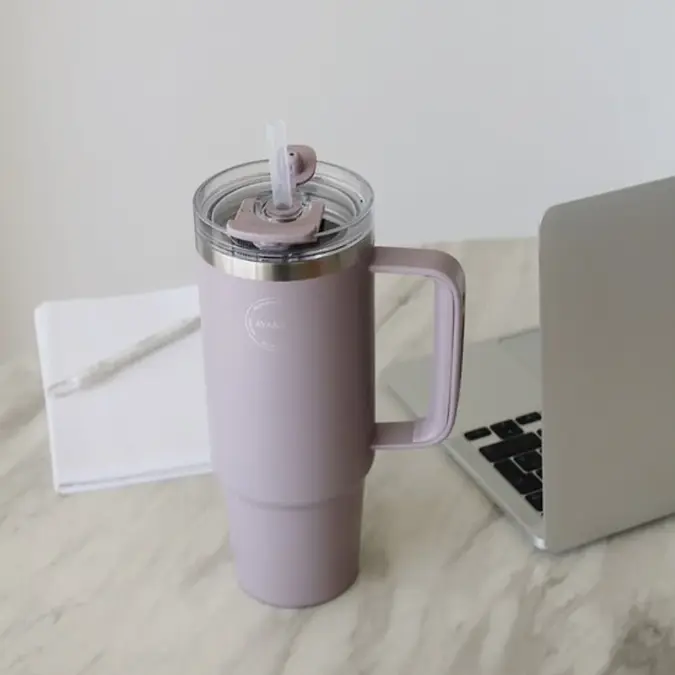 Thermosbeker AYA&IDA Thermocup with staw 885 ml