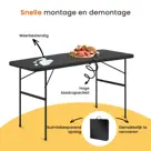 Goliving Inklapbare Tafel - 122x60x74cm
