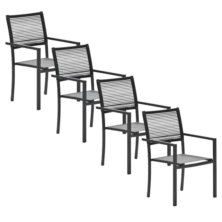 Tess 4st zwarte Tuinstoel