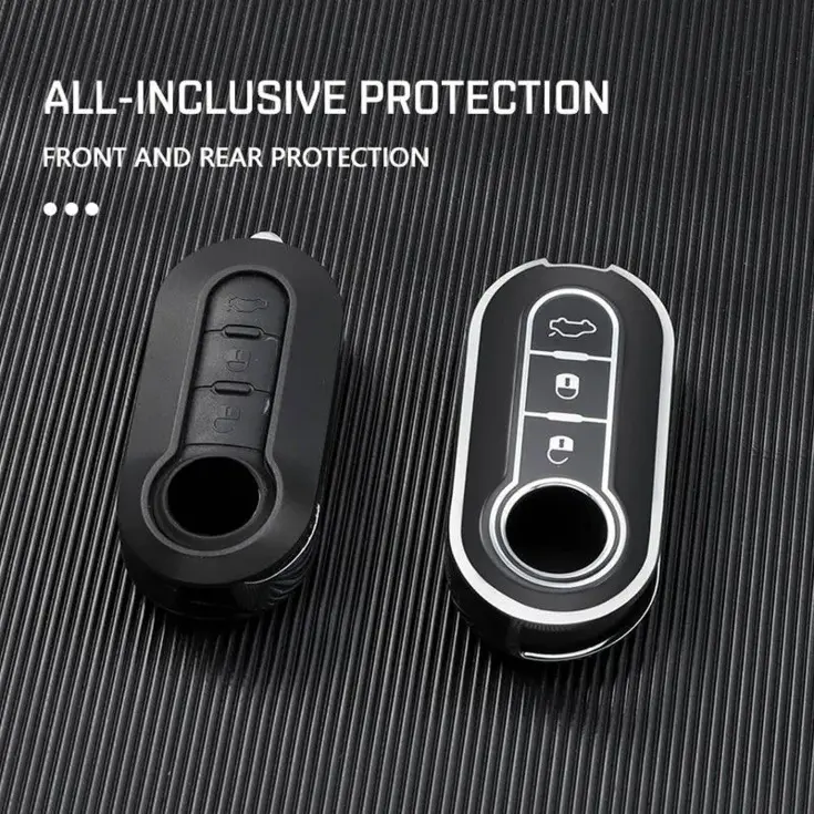 TPU Sleutelhoesje voor Fiat / Abart zwart A3
