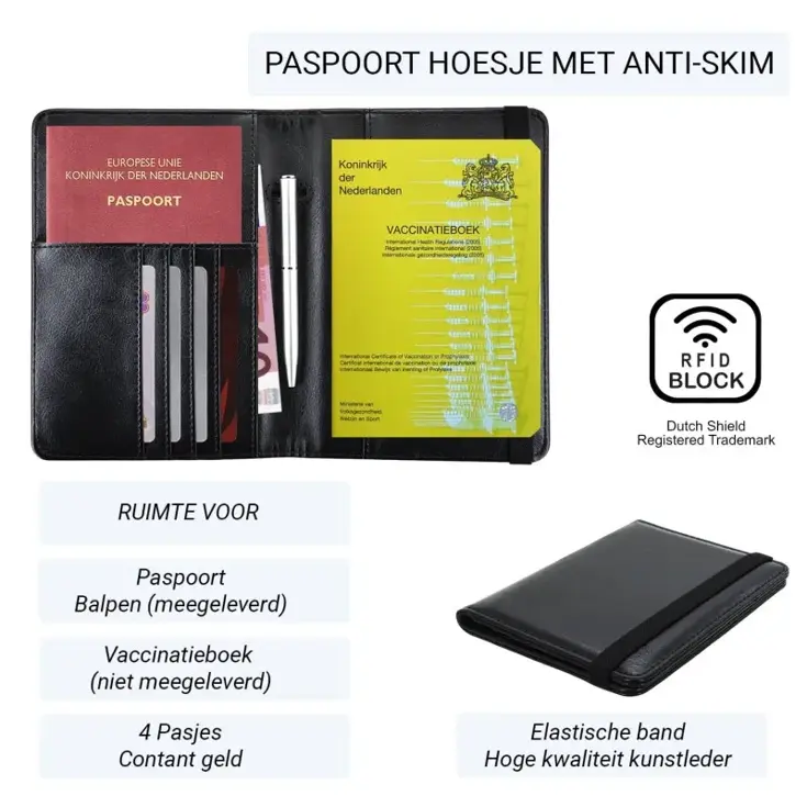 RFID Vaccinatiepaspoort Hoes Anti Skim Bescherming