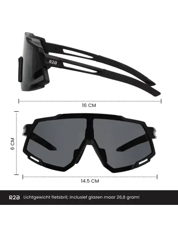 Fietsbril met 5 verwisselbare lenzen - sportbril