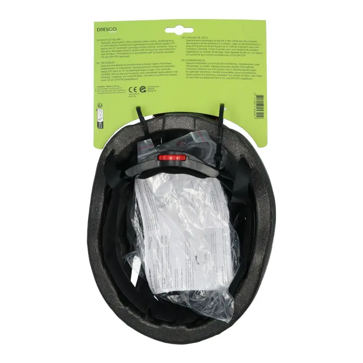 Fietshelm mat zwart, maat M 55-58 cm, lichtgewicht