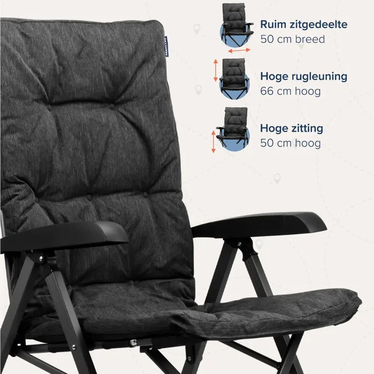 Campingstoel Luxe Duo – Draagtas – Zwart