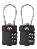 TSA slot met staalkabel voor bagage – 2 stuks