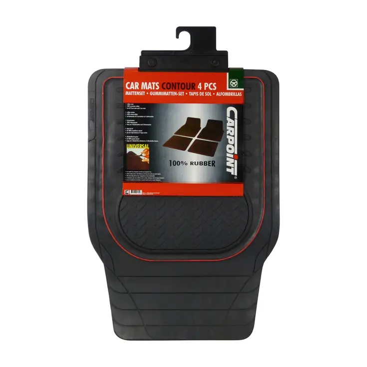 4-delige rubberen automattenset met antislip