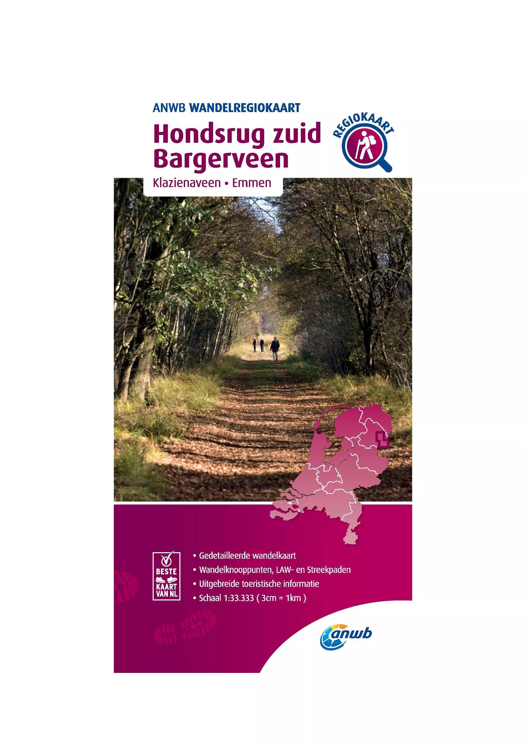 ANWB  Wandelkaart Hondsrug Zuid  Bargerveen main product image