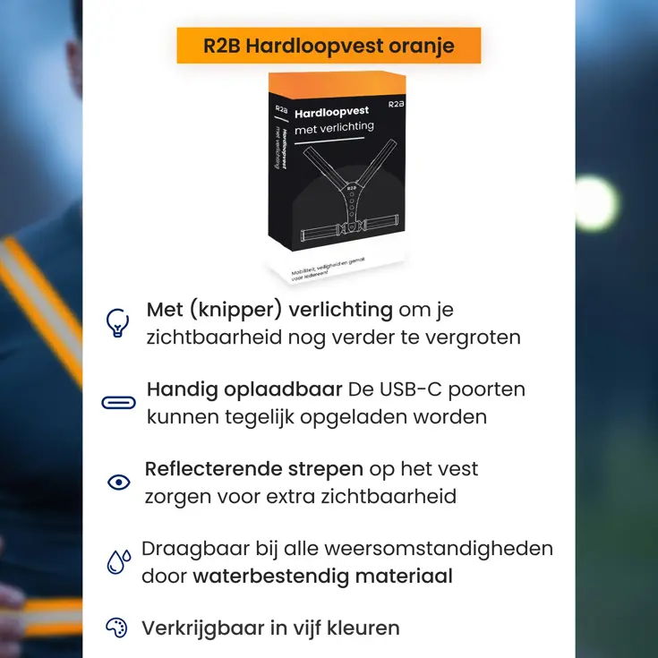 Hardloopvest met verlichting oplaadbaar