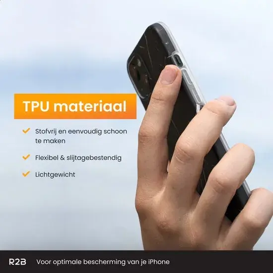 R2B iPhone 13 Hoesje Marmer + Screenprotector