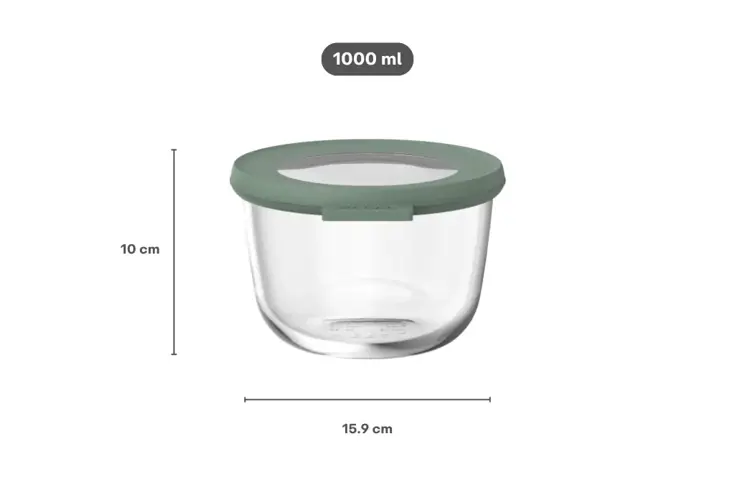 Mepal Cirqula Glazen vershouddoos rond 1000 ml