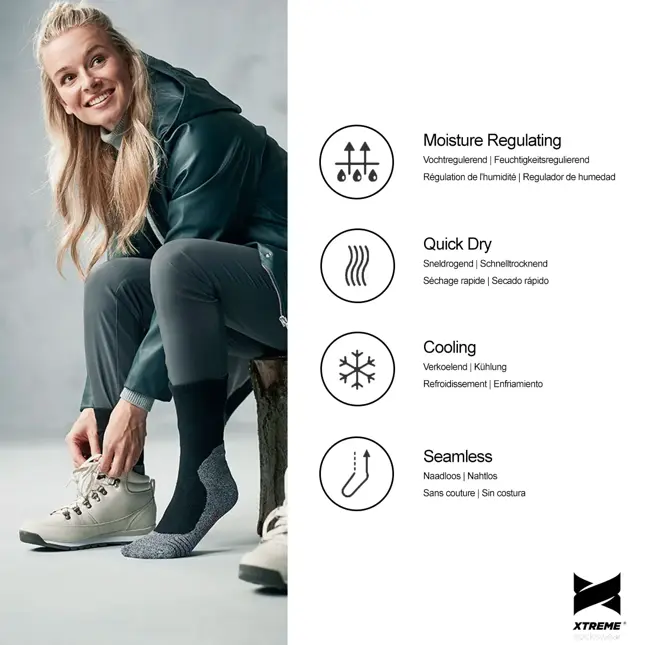 6 paar - Hiking Sokken