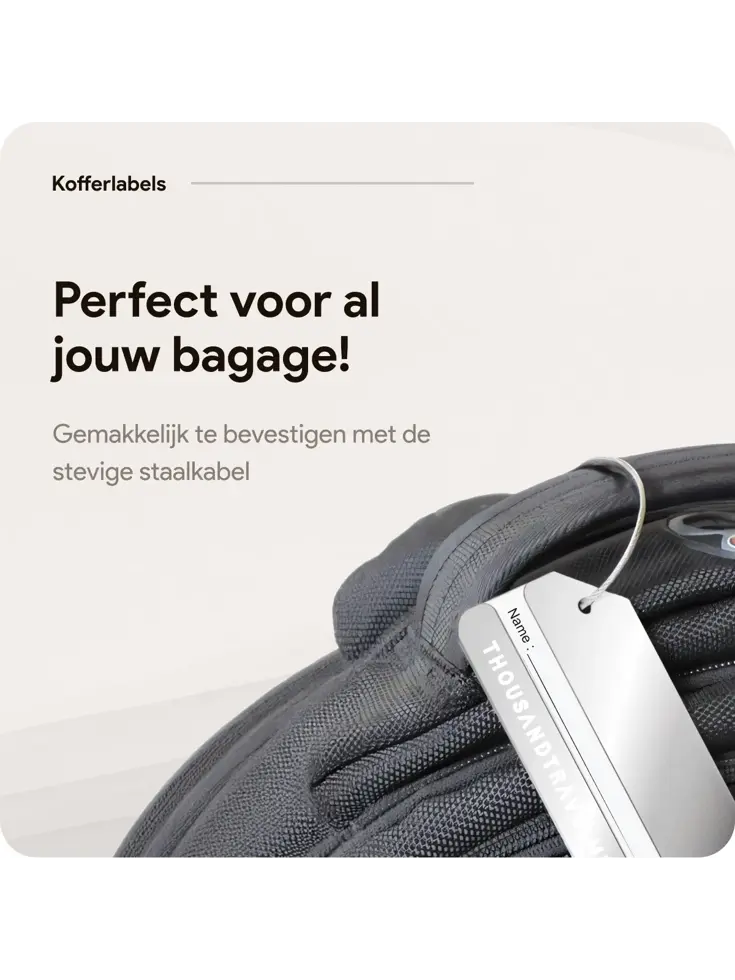 Aluminium Bagagelabel – 2 stuks – Zilver