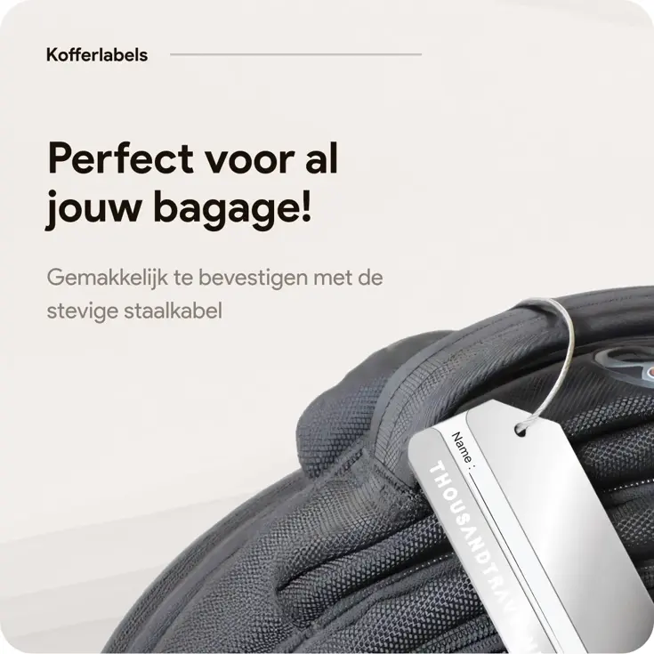 Aluminium Bagagelabel – 2 stuks – Zilver