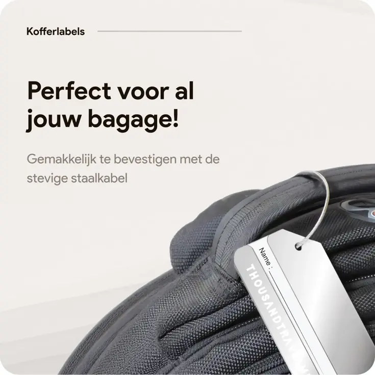 Aluminium Bagagelabel – 2 stuks – Zilver