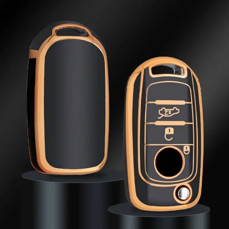 TPU Sleutelhoesje voor Fiat / Abart goud B3