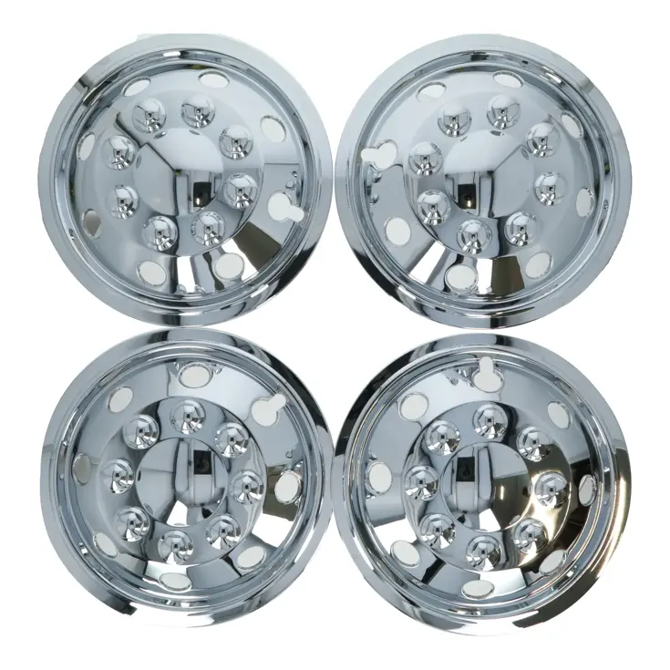 Wieldoppenset Chroom Bolvormig 14" - 4 Stuks