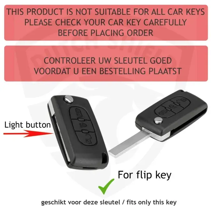 Dutch Shield Sleutelhoesje  Citroën zwart D3B