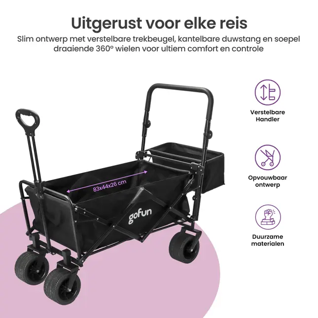 Bolderkar XXL - 150L - Opvouwbaar