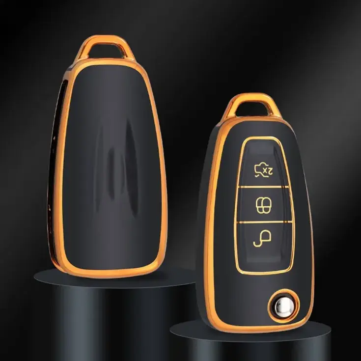 TPU Sleutelhoesje voor Ford goud E3